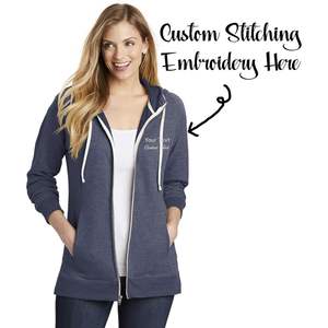 Sudadera personalizada DT456 Perfect Tri French Terry con capucha y cremallera para mujer 2025 con costuras bordadas multicolores - Product Image 3