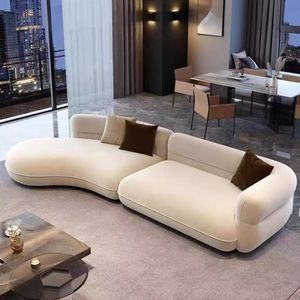 Sofá Chesterfield Moderno en Forma de L de Alta Gama con Patas de Madera, Sofá Cama Tapizado en Tela para Sala de Estar y Oficina - Product Image 4