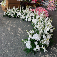 Reinweiße Seiden-Blumenreihe für Hochzeitsdekoration, Bühnenvordergrund und Wegführung