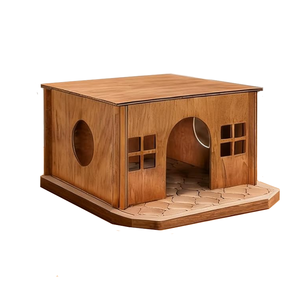 Casetta in Legno Sostenibile Personalizzata per Criceti con Finestra, <span class=keywords><strong>Nido</strong></span> per Dormire per Piccoli Animali, per Esterni, Tutte le Stagioni - Product Image 1