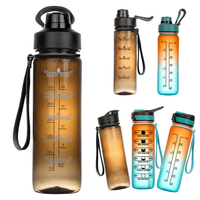 PRIX USINE 1000ml 32oz Grande bouteille personnalisée avec logo, étiquette imprimée pour fitness, sport, gym, écologique, couvercle de qualité alimentaire compatible PP/Tritan