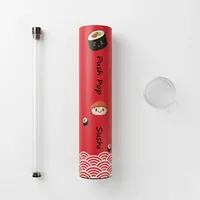 Tube à sushi personnalisé sur le thème du sushi, cylindrique, biodégradable, de qualité alimentaire, imprimé, à emporter, tube à sushi push pop