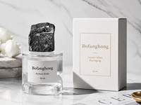 Flacon pulvérisateur de parfum cylindrique en verre transparent de 50 ml avec bouchon à pression de qualité supérieure, couvercle vintage en pierre, contenant cosmétique de luxe