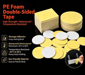 Crochet robuste adhésif double face pour fixation de cadres, adhésif en mousse PE double face capable de supporter <span class=keywords><strong>le</strong></span> poids des miroirs - Product Image 1