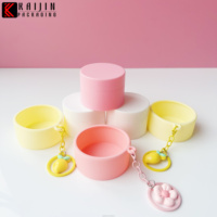 Pot cosmétique en plastique 15g avec couvercle à vis, pour crème contour des yeux, rouge à lèvres, soin de la peau, avec manchon en silicone, masque facial, impression couleur personnalisée