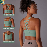 Soutien-gorge de sport sans fil pour femme, maintien élevé, réglable, bretelles croisées, sans couture, séchage rapide, respirant, Spandex/Nylon