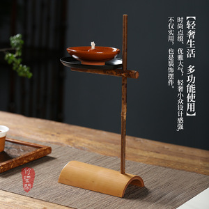 Zhuqige Bamboo Candle Holder Handmade Tea Ceremony Lamp Retro Decor For Table Use - Product Image 3