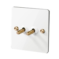 Interrupteur mural blanc 4 gangs 2 voies, plaque universelle en métal inoxydable 86, prise multifonction européenne 10A 250V