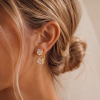 Nouvel ensemble de boucles d'oreilles pendantes et lampe de bureau en forme de larme coréenne bohème avec zircon, en acier inoxydable hypoallergénique plaqué or 18 carats PVD Dazan