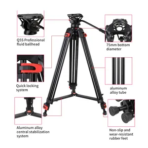 Camera Tripod / Tripod Coman Aluminium Stable Tripod For Video Cameras Tube With New Head Q5S 1890mm Height 3-section