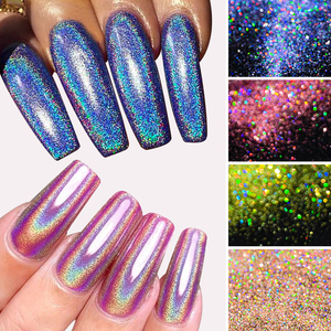 ผงกระจกโฮโลแกรมสีรุ้งผงเคลือบเล็บโครเมี่ยม - Product Image 4