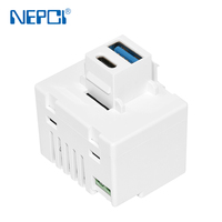 Universelle Keystone-Wandplatte - USB-C & USB-A Anschluss, UK-Standard 30W Schnelllade-Module