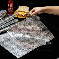 Papier d'emballage en aluminium écologique, imperméable et résistant à la graisse, en pâte de bois, jetable, pour hamburgers, en-cas, pain, biscuits