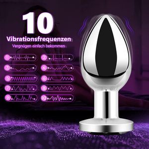Vibrateur sans fil STELLAR PATH avec télécommande, mini stimulateur anal en métal à 10 fréquences, plug anal USB - Product Image 5