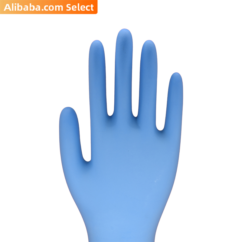 ASTMD6319 510k serial 9 дюймов Одноразовые Медицинские Хирургические синий нитриловые перчатки рассмотрения перчатки без пальцев для клиентов из США