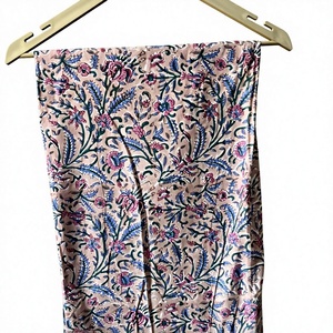 Peach Pink Jaipuri Cotton Fabric Floral Hand Block Printed Sanganeri Textile For Ethnic Dress Material Crafting - Product Image 1