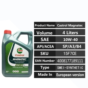 รับประกันคุณภาพ น้ำมันเครื่องกึ่งสังเคราะห์ SP 10W40 A3/B4 มาตรฐานยุโรป 4 ลิตร 15F7D2 4008177189128 สำหรับ <span class=keywords><strong>Castrol</strong></span> <span class=keywords><strong>Magnatec</strong></span> - Product Image 6