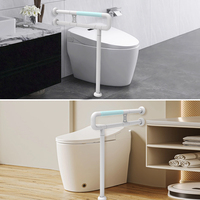 Barre d'appui en TPE en forme de U ZSCare avec pied de support / Barre d'appui antidérapante pour salle de bain avec tube intérieur en aluminium épaissi