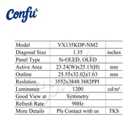 CONFU Écran AMOLED IPS double 1,35 pouce 3552x3840, résolution 4K haute luminosité, carte pilote USB-C MIPI DSI pour VR AR HMD