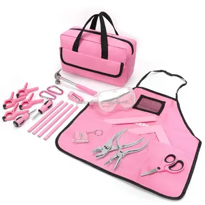 23-pezzo Delle Ragazze Tool Kit con il Real Utensili A Mano, Occhiali di Sicurezza, sacchetto di immagazzinaggio | Casa FAI DA TE e La Lavorazione Del Legno-Rosa