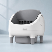 Litière pour chat intelligente avec application WiFi, nettoyage automatique, facile à nettoyer, type rouleau électrique, en plastique, 65L, grande capacité, blanche, contrôle des odeurs