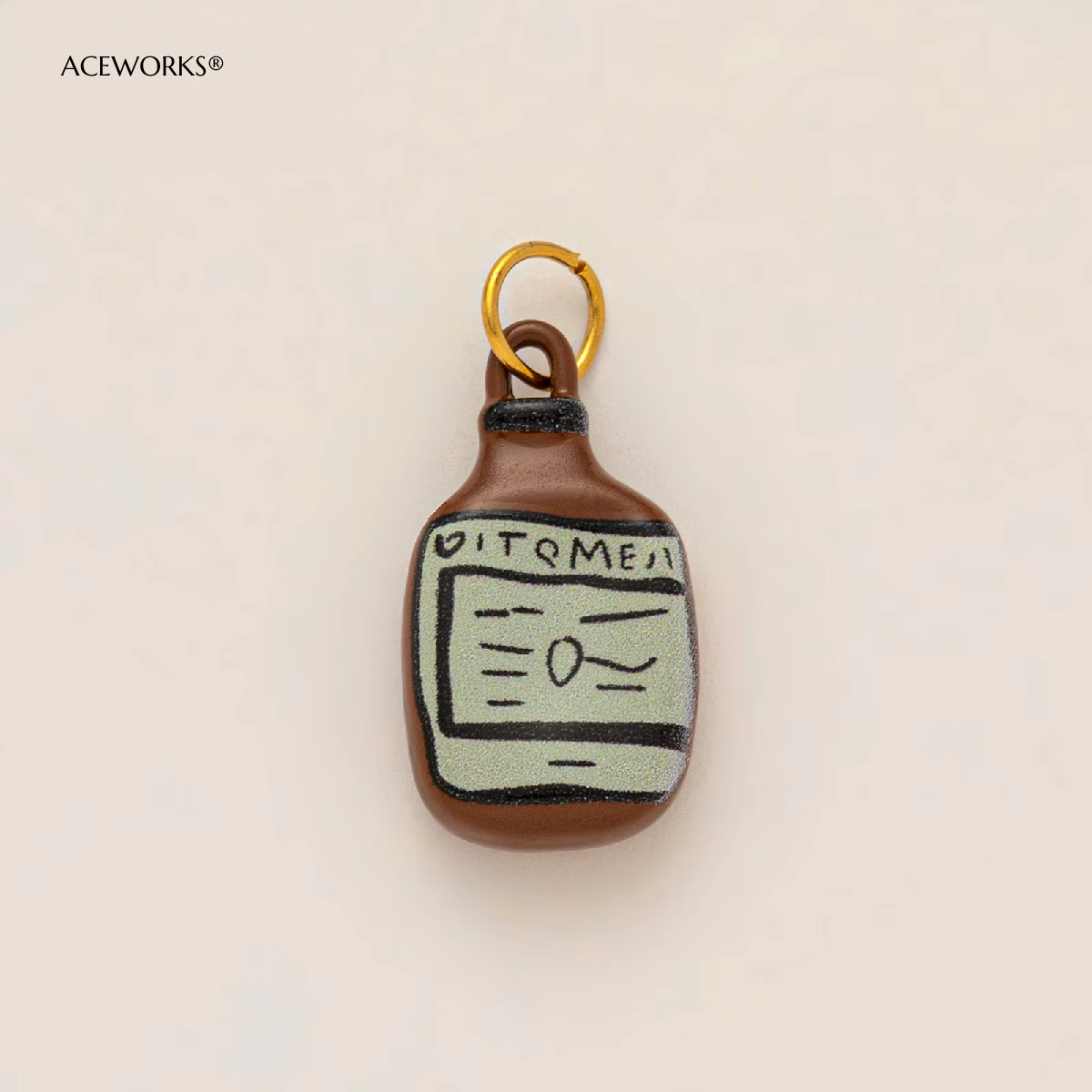 Breloque bouteille marron