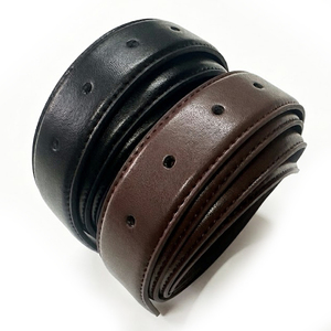 Sangle de ceinture de remplacement en cuir de vachette véritable, fabriquée en Corée, 30 mm, 5 trous, épaisseur 3,4-3,6 mm, 120 cm, sans boucle, marque privée - Product Image 1
