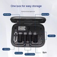 Juego de Cables de Datos para Viaje Todo en Uno de Alta Calidad con Estuche de Almacenamiento, Espejo de Maquillaje y Soporte para Teléfono