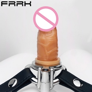 Dispositivo de Castidad Masculina FRRK Sissy Negative con Cabeza de Pene Artificial, Jaula de Castidad con Bloqueo, Jaula para Pene, Juguetes Sexuales Eróticos - Product Image 1