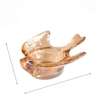 Porte-bougie en verre vert en forme d'oiseau, décoration de table pour la maison