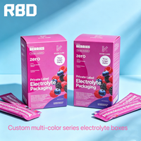 Boîte en papier personnalisée imprimée multicolore pour bâtonnets d'électrolytes, emballage de poudre de boisson énergisante à marque privée, vente en gros OEM