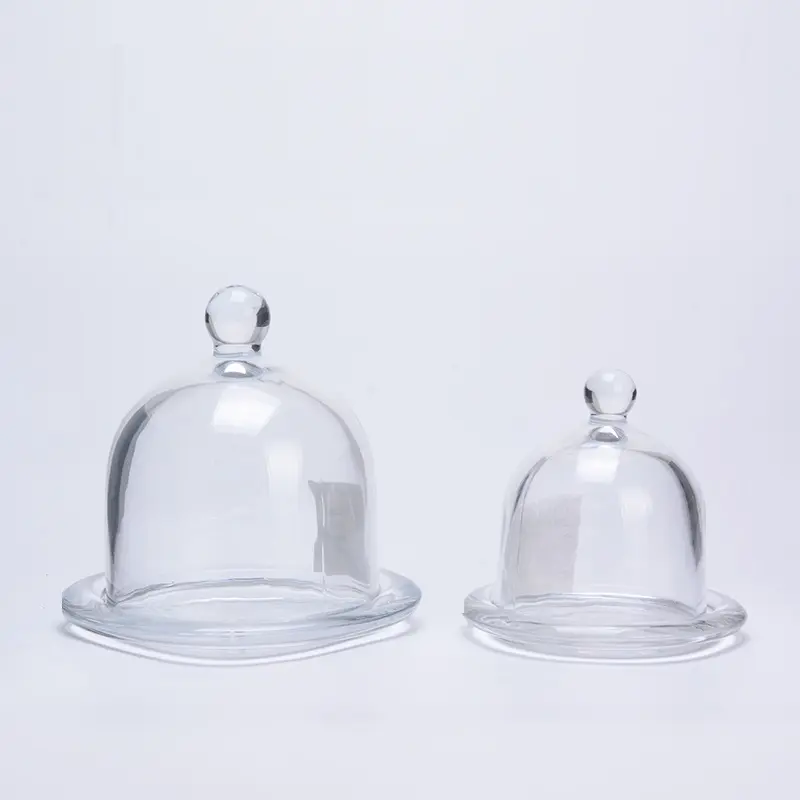 Round Glass Cake Stand with Dome Plate Cake Holder with Clear Cover