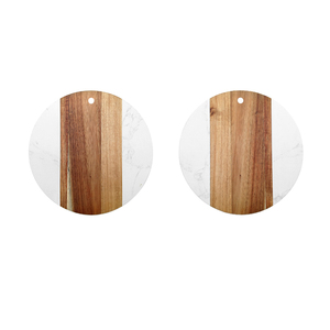 Planche à charcuterie en marbre : Planche à découper en bois d'acacia et en marbre, disponible en petite et grande taille - Product Image 4