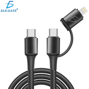 Cable ELE-GATE tipo C a 8 pines, 1 metro, trenzado de nailon para carga y transferencia de datos de dispositivos móviles, alta durabilidad, sin enredos - Product Image 1