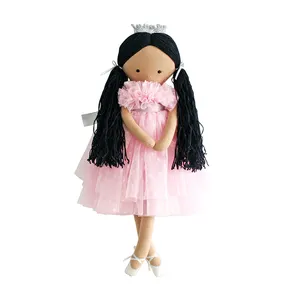 2024 Manufacturer Plush Baby Soft Toy Cotton Yarn Hair Custom Dress Stuffed Rag Doll