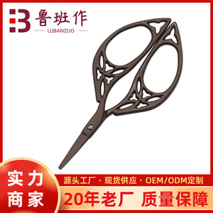 Stainless Steel Decorative Scissors Tea-Plated <b>Titanium</b> Vintage Leaf Handles For Cross Stitch Embroidery Home Use - Product Image 5