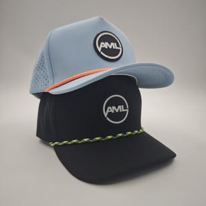Gorra de béisbol deportiva personalizada de poliéster impermeable con orificios cortados a láser, diseño perforado, parche de goma para golf, logo de puntos, ajustable - Product Image 5