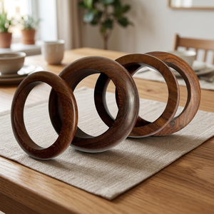 Ensemble de bracelets en bois de taille standard traditionnelle, polis, bijoux ethniques pour femmes, cadeau de mode, artisanat en bois pour usage quotidien - Product Image 1