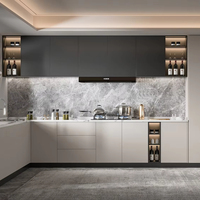 Lemari Dapur Modern Lesso Home dari MDF Australia dengan Engsel, Laci Geser, Aksesoris Wastafel, dan Pemasangan Set Lemari Dapur