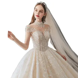 2023 Scoop Arabic Mermaid Wedding Dress Long Sleeves Applique Beaded Middle East Bridal Wedding Gowns Bride Dresses