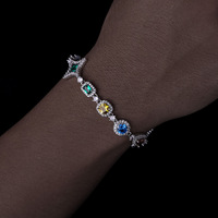 Kleurrijke CZ Star Heart Choker ketting armband set Hip Hop messing sieraden Unisex Streetwear Party Club accessoires