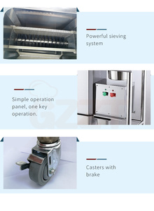 Máquina automática de panar pollo estilo cepillo para uso en <span class=keywords><strong>KFC</strong></span>, mesa eléctrica de panado de acero inoxidable con tamiz para alimentos fritos - Product Image 5