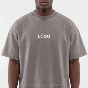 T-shirt Oversize da Uomo in Cotone 100% Pesante, con Collo Alto e Spalle Cadenti, Stile Streetwear, Personalizzabile OEM - Product Image 1