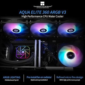 Radiateur de refroidissement liquide Thermalright Aqua Elite 360 V3 <span class=keywords><strong>Aio</strong></span> 360 compatible avec les processeurs AMD et Intel - Product Image 2
