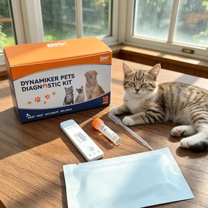 ชุดตรวจวินิจฉัยโรค <span class=keywords><strong>FIV</strong></span>/FeLV ใน<span class=keywords><strong>แมว</strong></span>แบบรวดเร็ว DYNAMIKER PETS DNP-504 - ความไวสูง ความแม่นยำสูง ตรวจตัวอย่างอุจจาระภายใน 5-10 นาที ได้รับการรับรองมาตรฐาน CE - Product Image 1