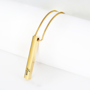 สร้อยคอแท่งเงินจูงใจสำหรับคู่รักขนาด5*40มม. สินค้าขายดี - Product Image 3