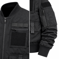 Blouson Bomber Tactique Décontracté Noir pour Homme, Multi-Poches, Style Aviateur, Coupe-Vent, Imperméable, Veste MA1, Techwear Y2K