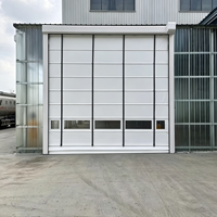 Porte à enroulement rapide industrielle automatique en PVC, résistante au vent, flexible, pour entrepôt, usine, extérieur