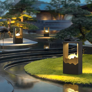 נירוסטה חדשה בסגנון סיני + pc חומר מדשאה שמש אורות ip65 מנורות גן עמיד למים - Product Image 2