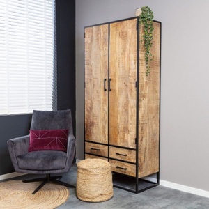 Mueble de Madera Negro de Estilo Rústico y Real, Armario de Dos Puertas y 4 Cajones para Almacenamiento en el Hogar, Dormitorio, Hotel, Sala de Estar, Comedor, Cocina - Product Image 4